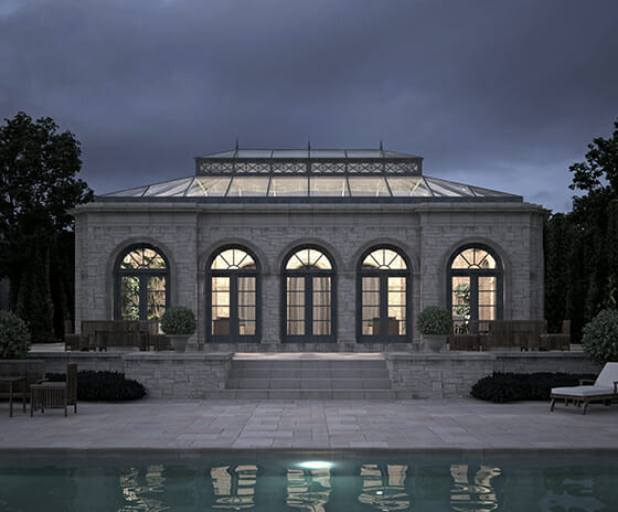 Conservatory, Featured Image, View of conservatory and pool